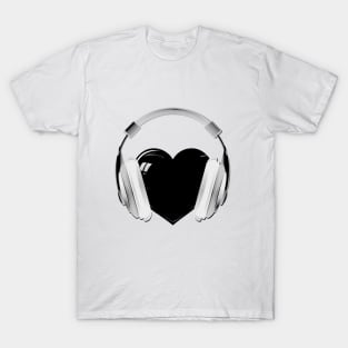 heart music headphones T-Shirt